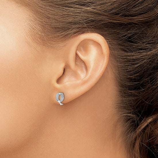 Diamond Initial Earrings