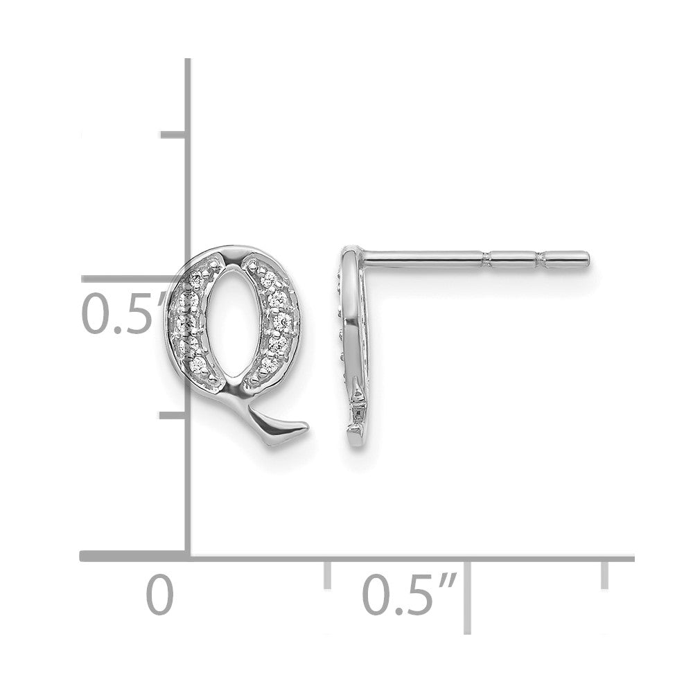 Diamond Initial Earrings