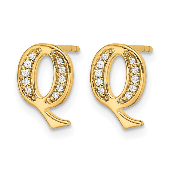 Diamond Initial Earrings