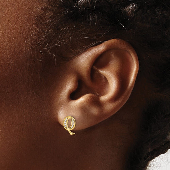 Diamond Initial Earrings