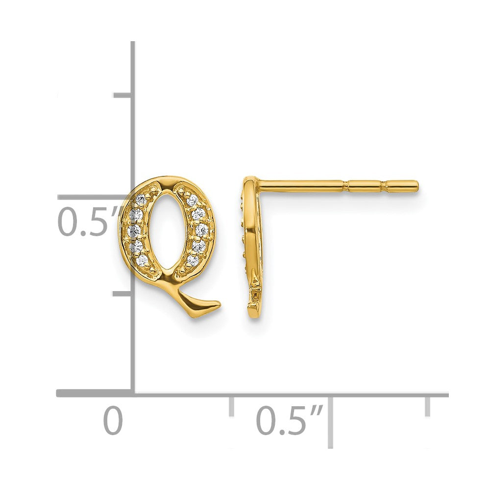 Diamond Initial Earrings