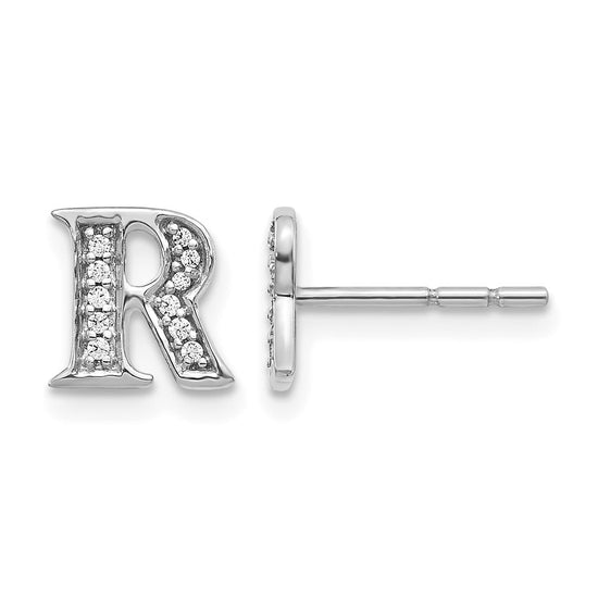 Diamond Initial Earrings