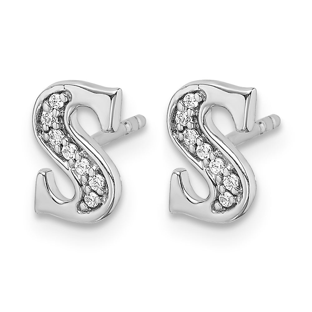 Diamond Initial Earrings