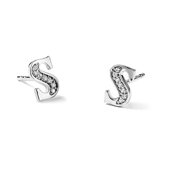 Diamond Initial Earrings