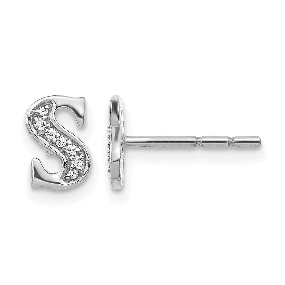 Diamond Initial Earrings