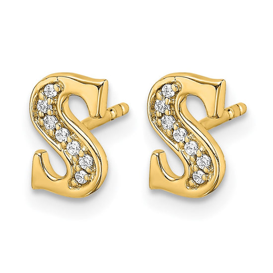 Diamond Initial Earrings