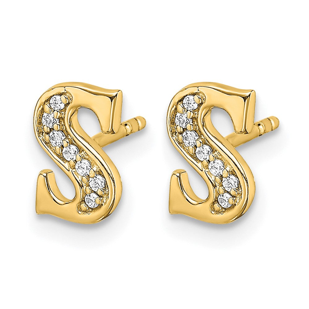 Diamond Initial Earrings