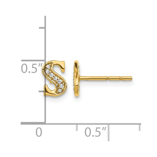 Diamond Initial Earrings