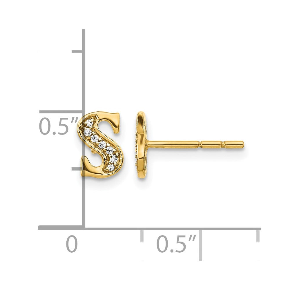 Diamond Initial Earrings