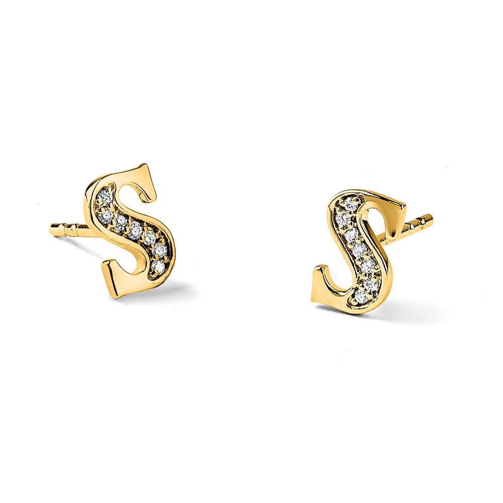 Diamond Initial Earrings