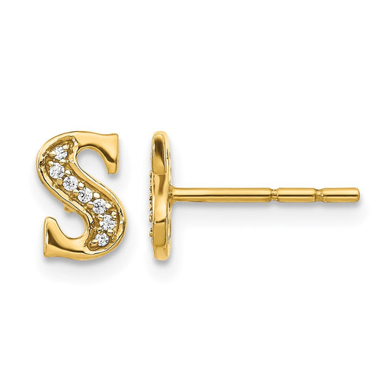 Diamond Initial Earrings