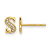 Diamond Initial Earrings