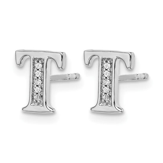 Diamond Initial Earrings