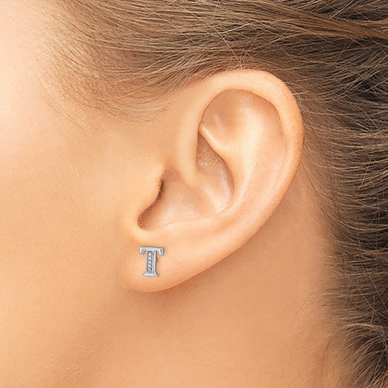 Diamond Initial Earrings