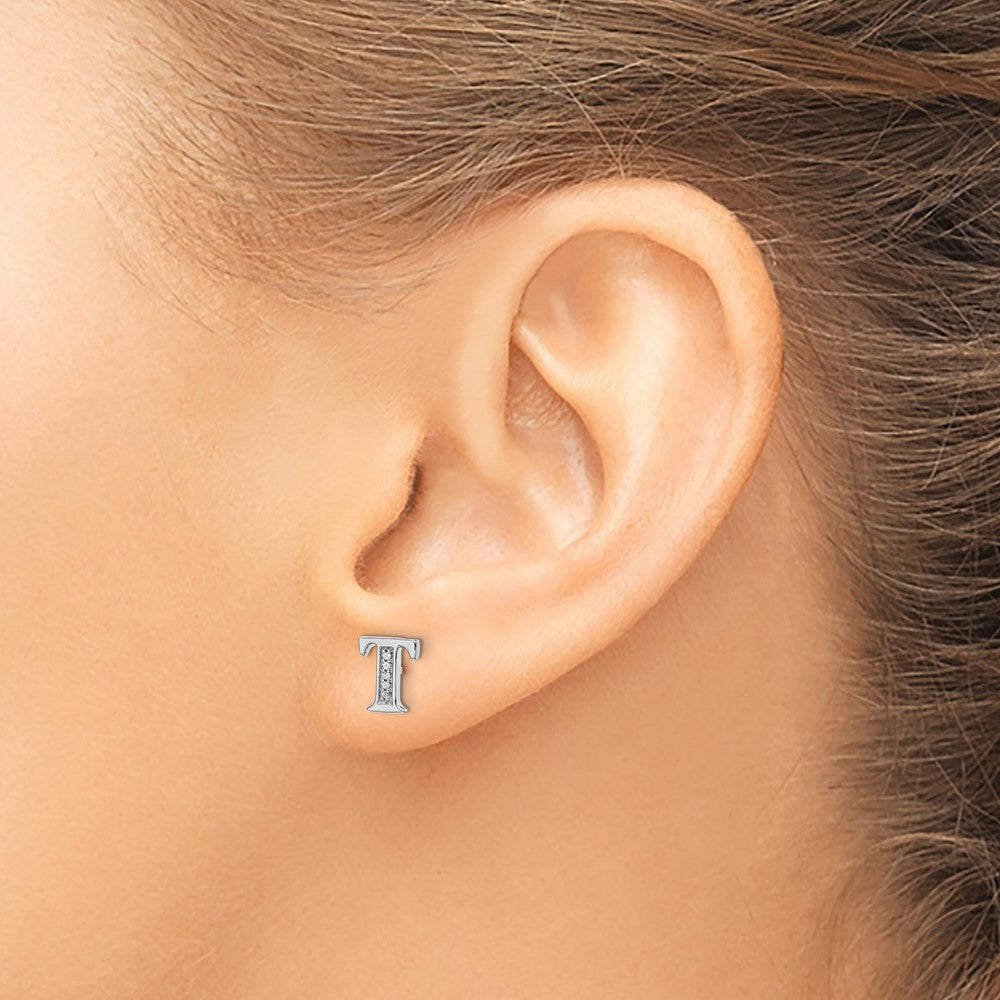 Diamond Initial Earrings