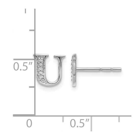 Diamond Initial Earrings