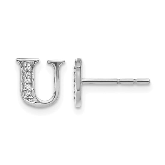 Diamond Initial Earrings