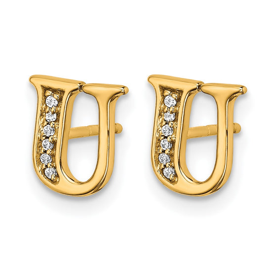 Diamond Initial Earrings