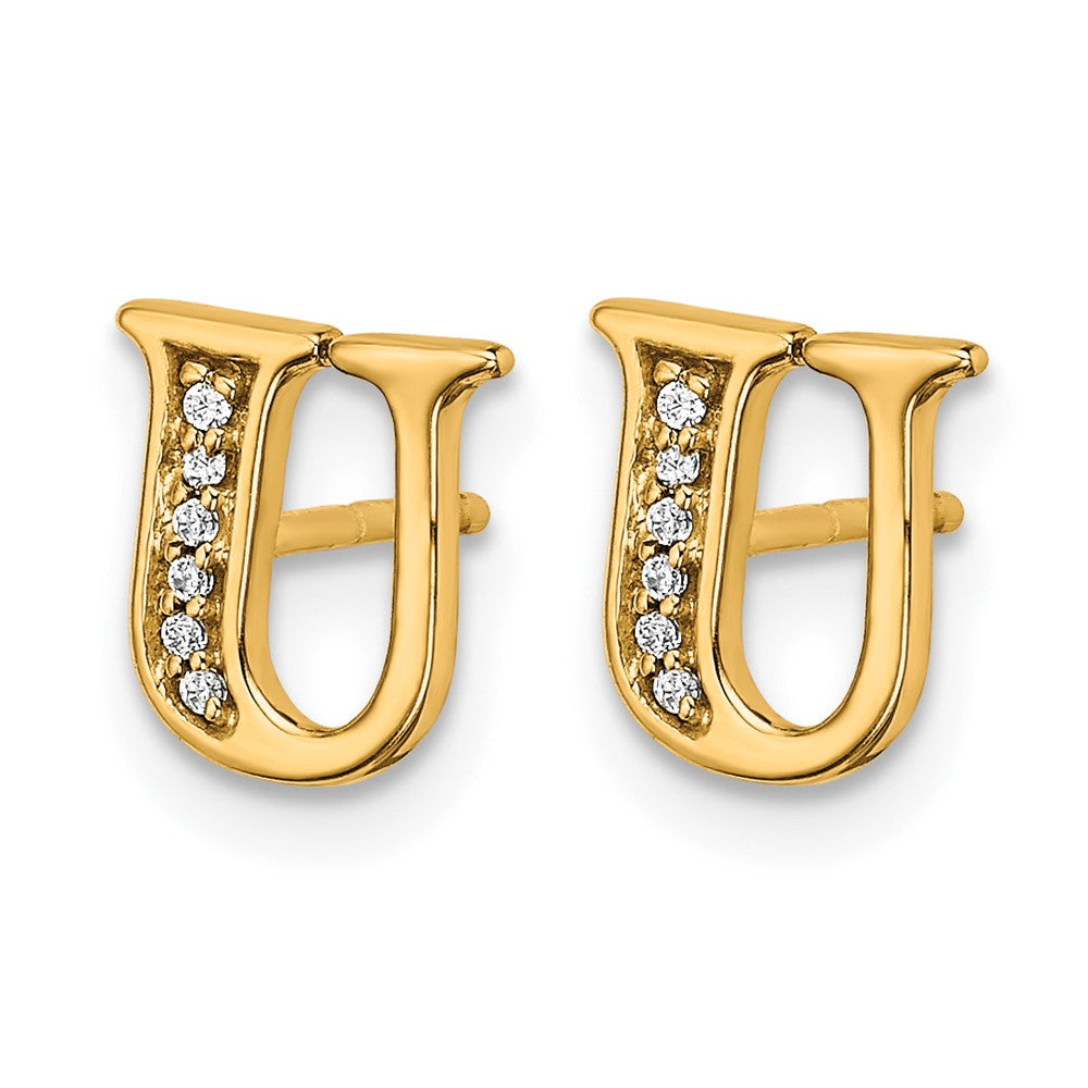 Diamond Initial Earrings