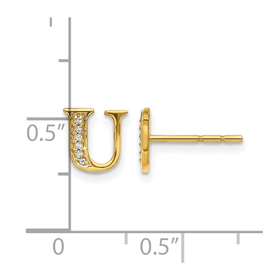 Diamond Initial Earrings