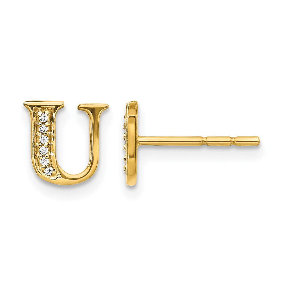 Diamond Initial Earrings