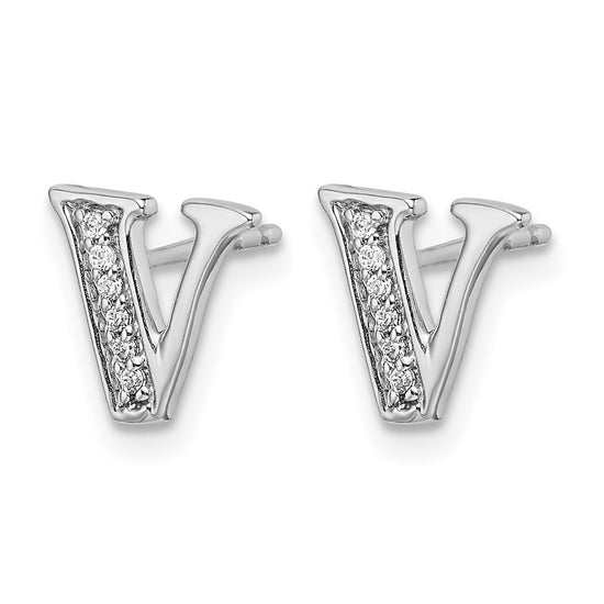 Diamond Initial Earrings