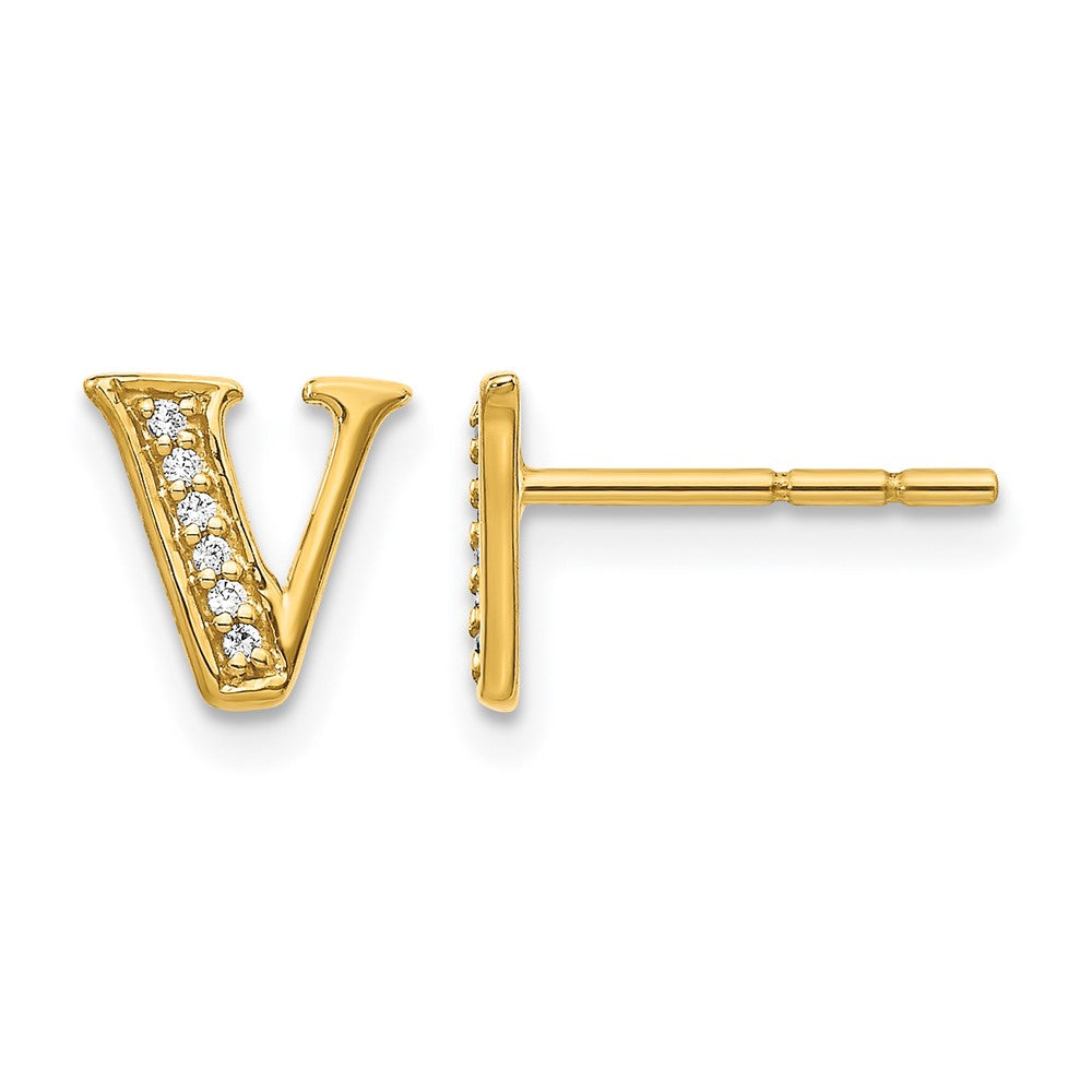 Diamond Initial Earrings