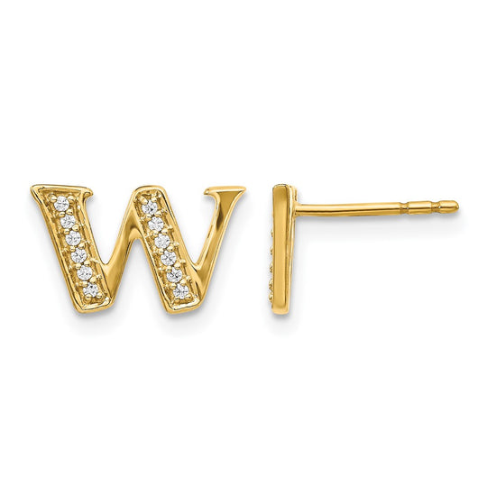Diamond Initial Earrings