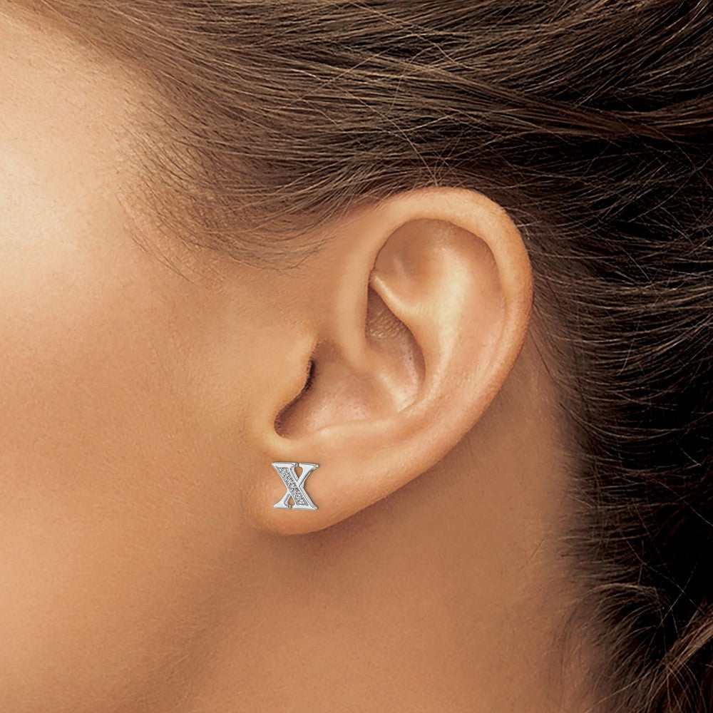 Diamond Initial Earrings