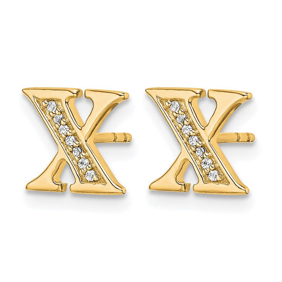 Diamond Initial Earrings