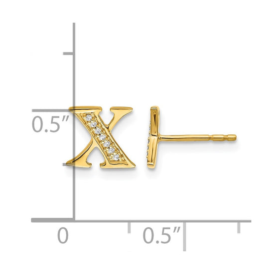 Diamond Initial Earrings