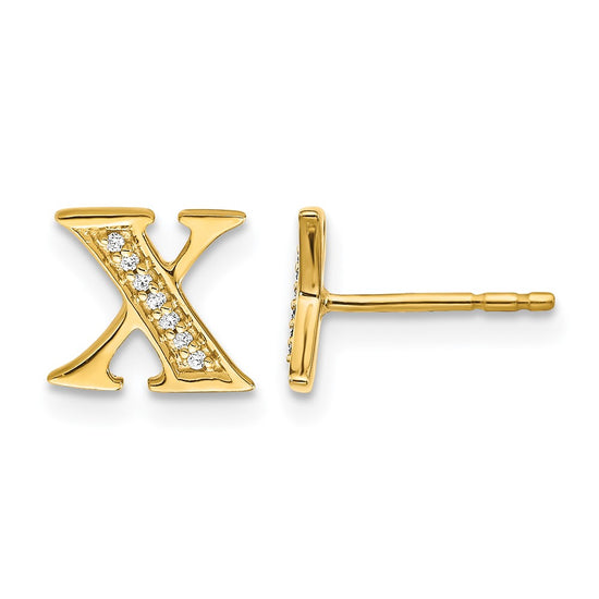 Diamond Initial Earrings