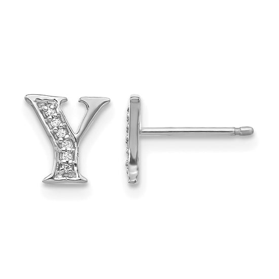 Diamond Initial Earrings