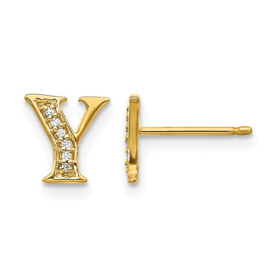Diamond Initial Earrings