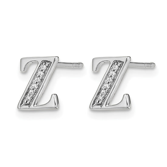 Diamond Initial Earrings