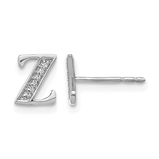 Diamond Initial Earrings