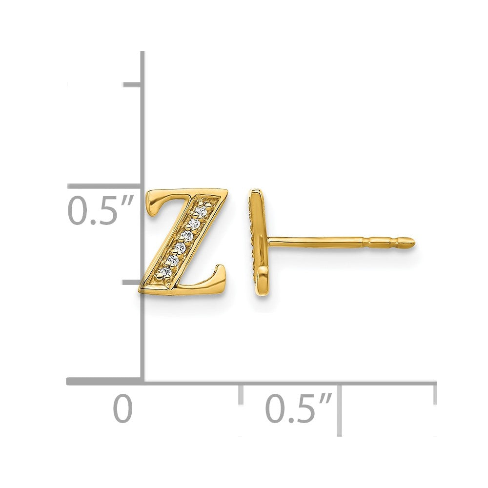 Diamond Initial Earrings