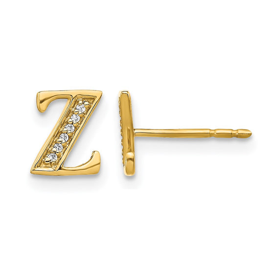Diamond Initial Earrings