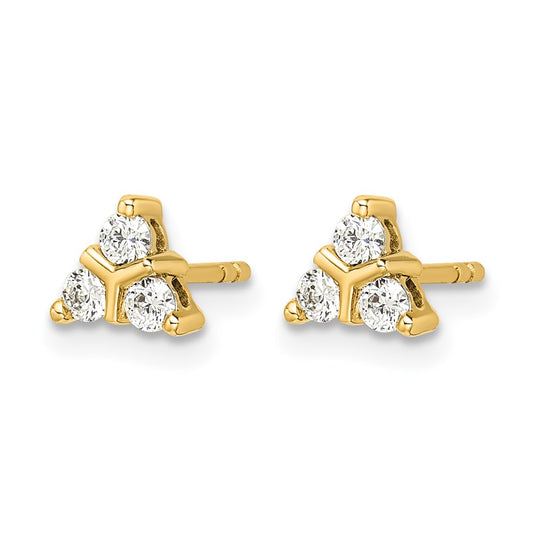 Gold Diamond Post Earrings