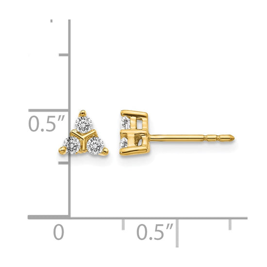 Gold Diamond Post Earrings