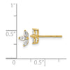 14k 3-stone 1/4 carat Marquise Diamond Post Earrings