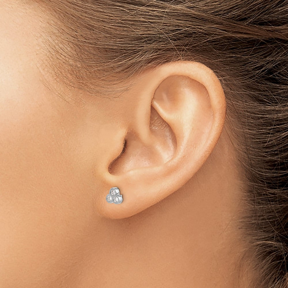 Gold Diamond Post Earrings