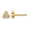 10k 3-stone Diamond Earrings