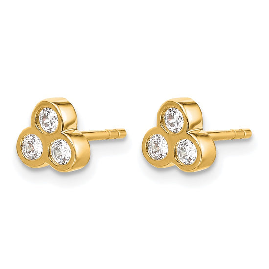 Gold Diamond Post Earrings