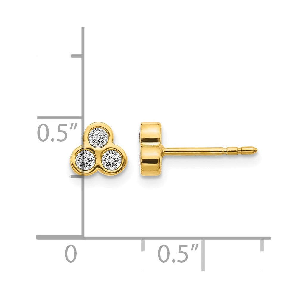 Gold Diamond Post Earrings