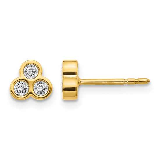 Gold Diamond Post Earrings