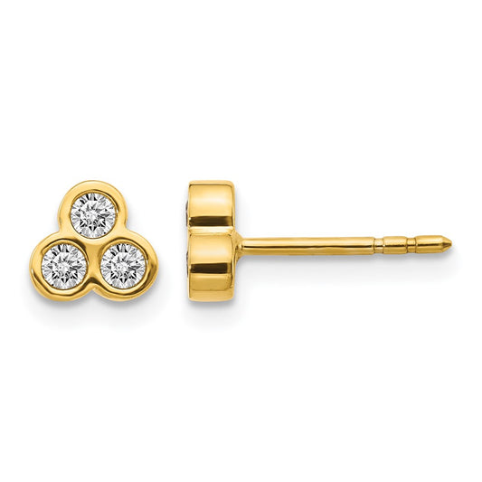 Gold Diamond Post Earrings