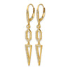 14k 1/2 carat Diamond Triangle Dangle Leverback Earrings