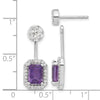 Octagon Gemstone & Diamond Front/Back Earrings
