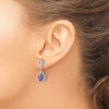 Pear Gemstone & Diamond Front/Back Earrings